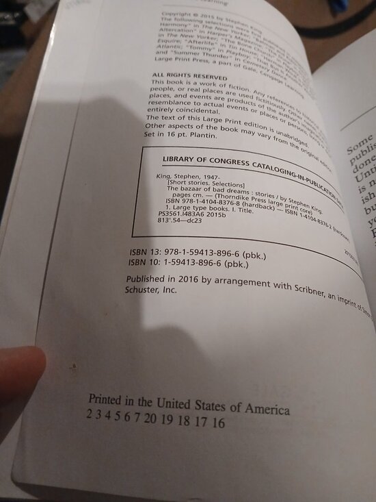 Stephen King The Bazaar of Bad Dreams Large Print Soft Cover Castle Rock Gale - Picture 4 of 8